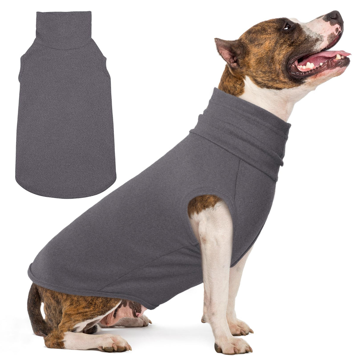 IECOii Grey Fleece Dog Sweater