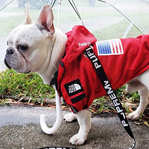 JizahPET Red Hooded Dog Raincoat