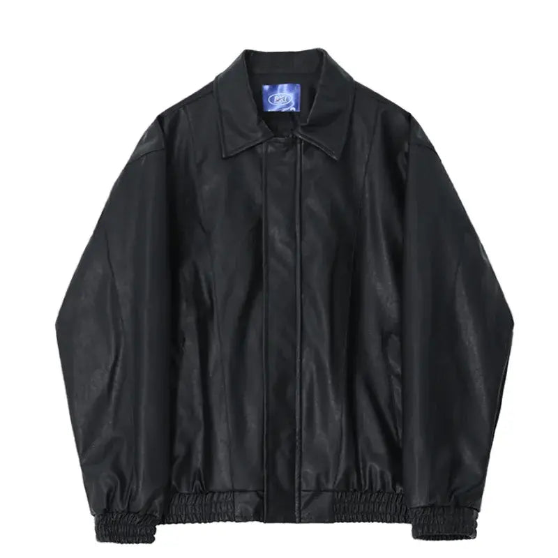 Korean Leather Zip Jacket